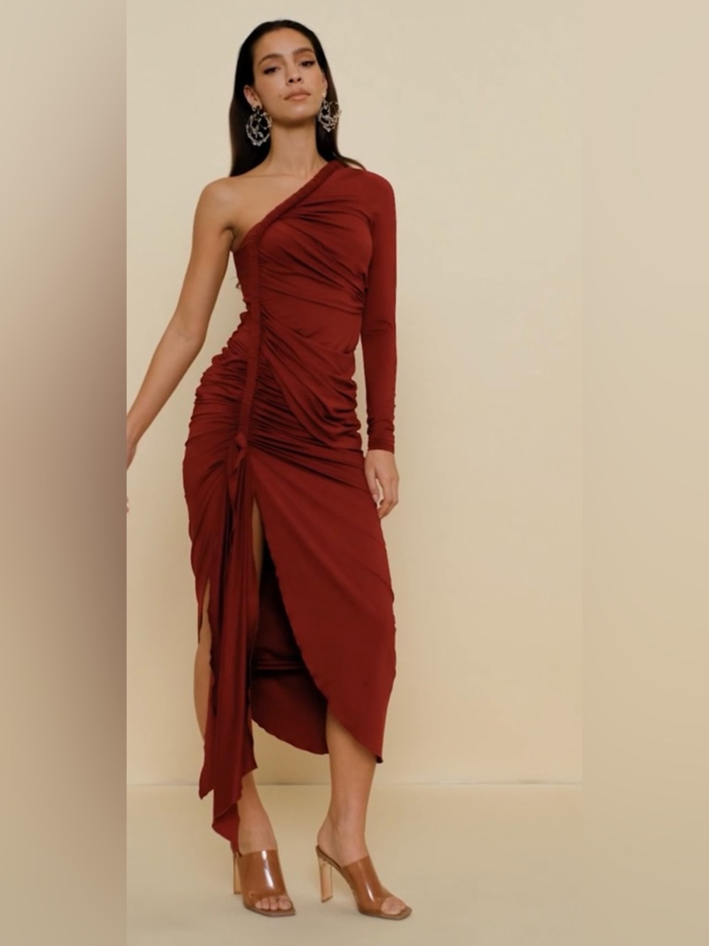 Andrea Iyamah Turi One Shoulder, Ruched, Asymmetrical Dress - Picture 5 of 15